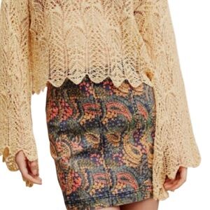 Free People Paisley Pencil Skirt